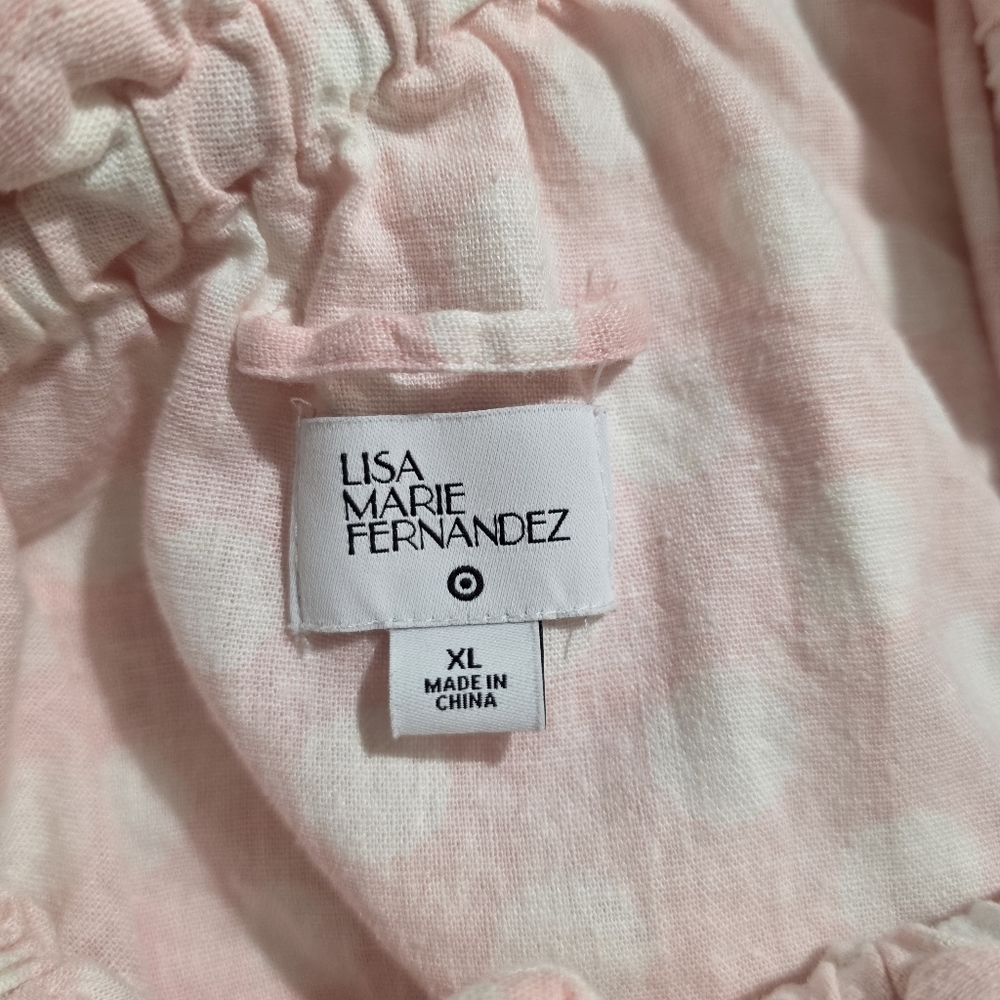 Lisa Marie Fernandez Pink Polka Dot Ruffle Dress Size XL - Picture 7 of 11